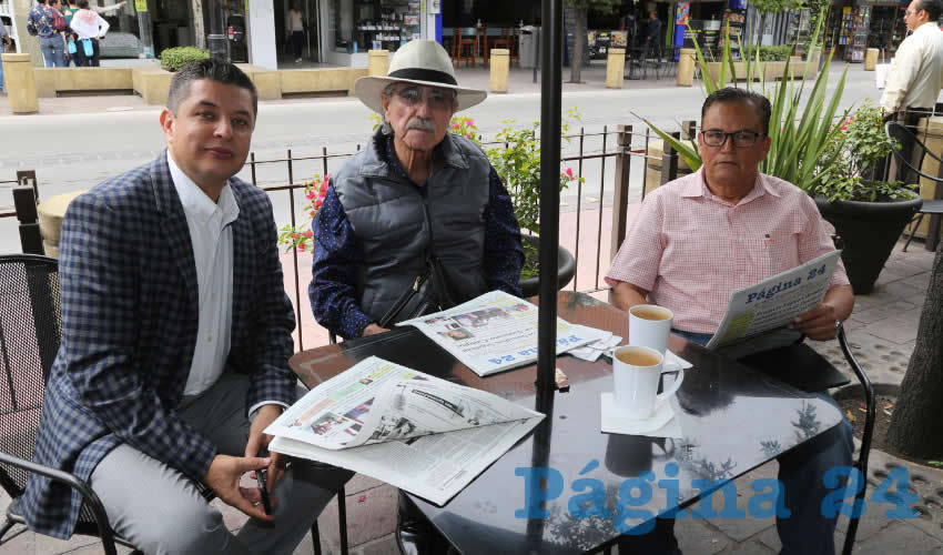 En Las Antorchas platicaron Julio Cesar Villaseñor Ochoa, Rafael Herrera Nájera y Esteban García Quiñónez