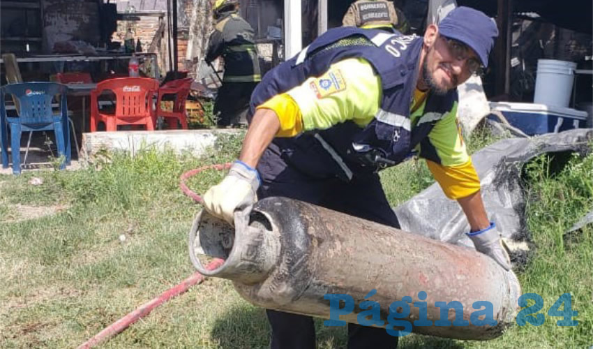 Los cilindros de gas fueron retirados, en previsión de otro accidente