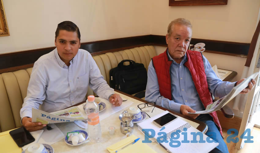 Jaime Enrique Gutiérrez Ramírez y Rafael Díaz Macías compartieron el primer alimento matutino en Sanborns Francia
