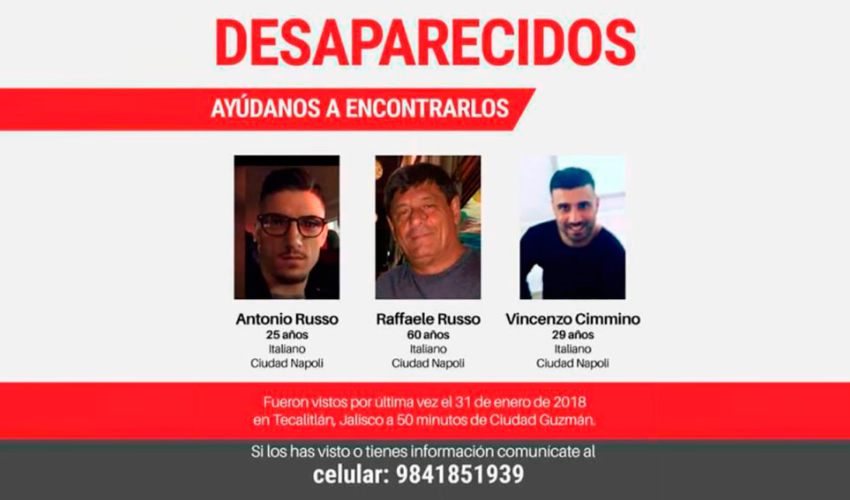 El llamamiento de la ONU es resultado de una larga batalla de los familiares de los tres desaparecidos en Tecalitlán en enero de 2018, quienes acudieron a organizaciones internacionales a fin de presionar a las autoridades mexicanas a acelerar la investigación coordinada por la fiscalía de Jalisco/Foto: Especial 
