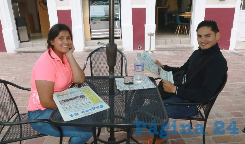 En Café y Crepas Vuelo 76 se reunieron Laura Cardona Juárez y Davo Zepeda