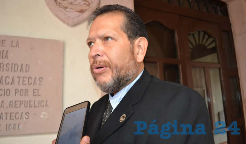 Pedro Martínez Arteaga, dirigente del Sindicato del Personal Académico de la Universidad Autónoma de Zacatecas (Foto: Merari Martínez