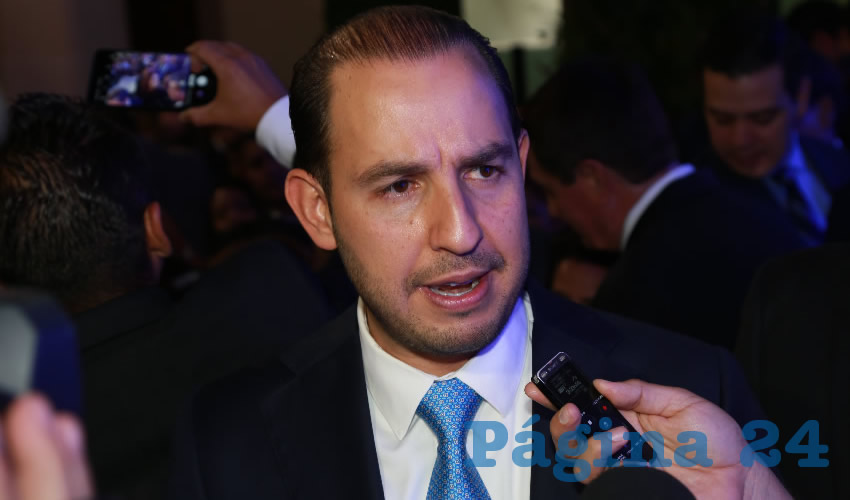 Marko Cort&eacute;s, presidente nacional del PAN, fue uno de los invitados al tercer informe de Tere Jim&eacute;nez Esquivel (Foto: Eddylberto Lu&eacute;vano Santill&aacute;n)