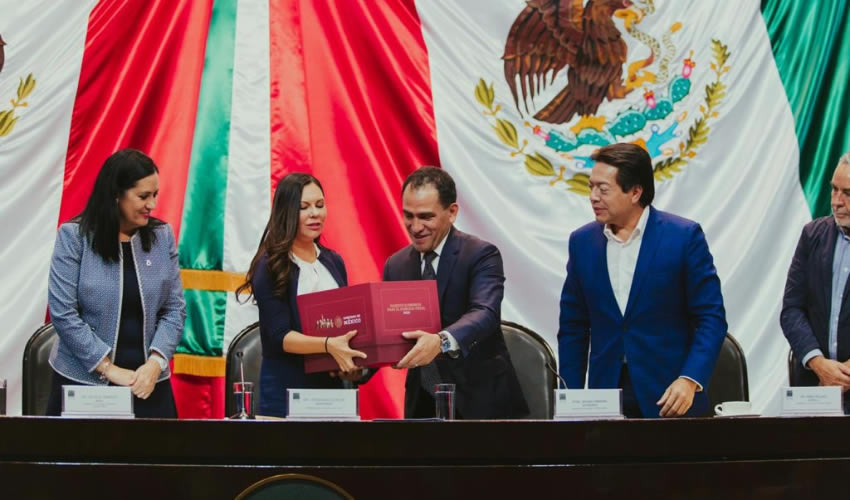 Arturo Herrera, titular de la Secretaría de Hacienda y Credito Público entregó a la Mesa Directiva de San Lázaro el proyecto de Paquete Económico para 2020 Foto: (Foto: Cortesía/Twitter @Hacienda_Mexico)