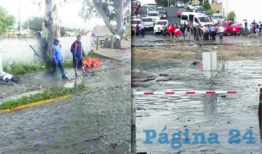 Las intensas lluvias de ayer desbordaron un canal ubicado en San Agustín, en Tlajomulco de Zúñiga. La crecida del agua fue tan grande que arrastró una camioneta con dos mujeres dentro, las cuales perecieron ahogadas. Un hombre y su hija menor de edad también fueron arrastrados; la pequeña fue rescatada, pero del padre nada se sabe, en tanto que fue localizada una camioneta Jeep Blanca al fondo de lcanal; se presume que los ocupantes están desaparecidos/Fotos: Especial 