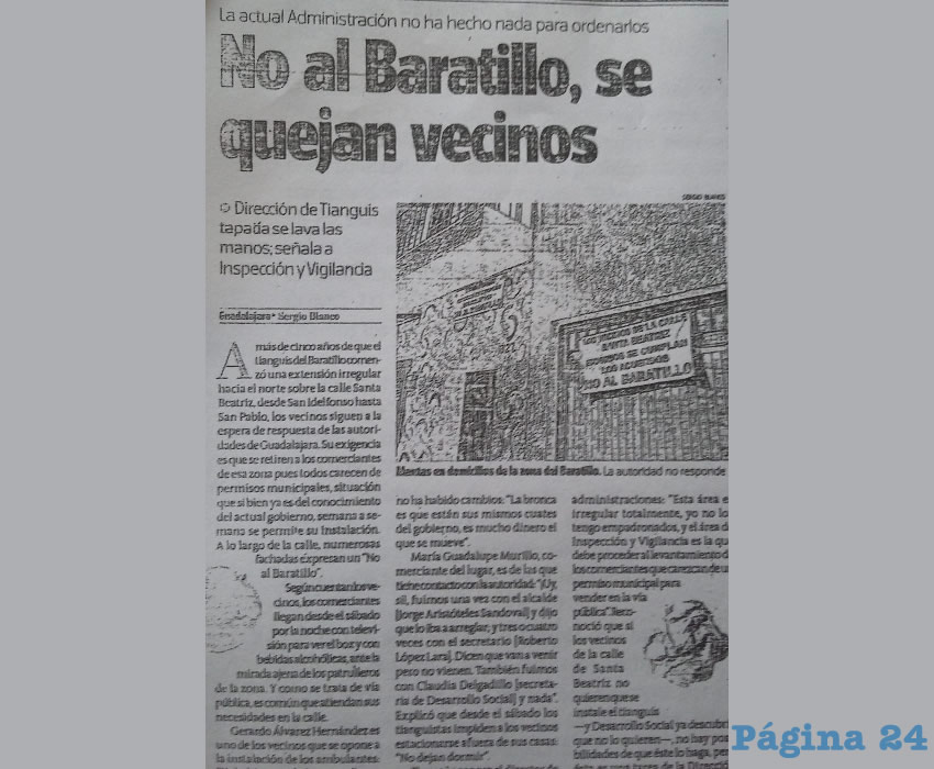 Ganamos un amparo y las autoridades no toman cartas en el asunto de retirar a comerciantes del Baratillo; el problema de cerrar calles y tapar cocheras es añejo y lo han reportado diversos medios de comunicación, además de Página 24/Foto: Francisco Tapia