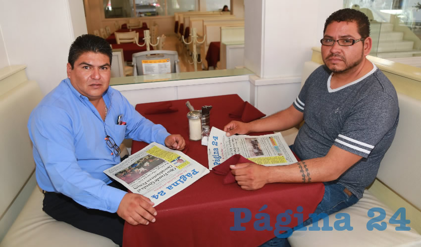En el restaurante Campo Amor se reunieron Ricardo Rojas, secretario general de Sindeco; y Ricardo Martínez Venegas