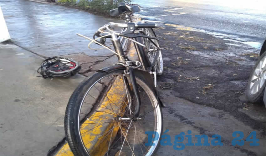 La bicicleta que tripulaba el hoy herido