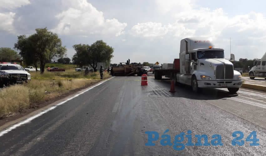 El tractocamión que conducía el hoy homicida Manuel “N” “N”, de 50 años de edad