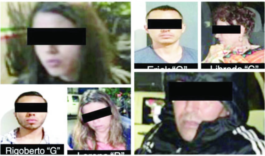 Los detenidos son Jorge “R”, Librada “G”, Erick “G”, Lorena “R”, Rigoberto “G”, y Jimena “R”, quienes al parecer ya eran investigados por autoridades federales quienes cumplimentaron dos órdenes de cateo, la primera a una finca ubicada en El Fortín y la segunda a un domicilio en Arboledas, donde además de las detenciones decomisaron decenas de armas, varios tipos de droga, así como tres automotores/Foto: Especial