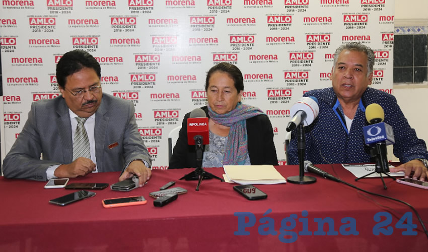 Rueda de prensa de Morena (Foto: Eddylberto Luévano Santillán)
