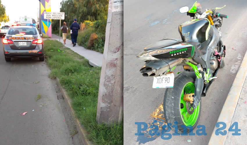 Édgar Zavala se mató al chocar su motocicleta en un poste de concreto de avenida Aguascalientes poniente
