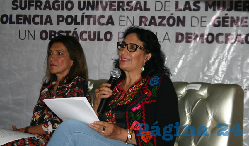 Guadalupe Ramos Ponce, coordinadora de Cladem, dijo que a 66 años de aprobarse el voto de la mujer resulta vergonzoso que el sector femenino esté excluido de los derechos constitucionales, ubicándolo solo en cuestión del cuidado del hogar/Foto: Francisco Tapia