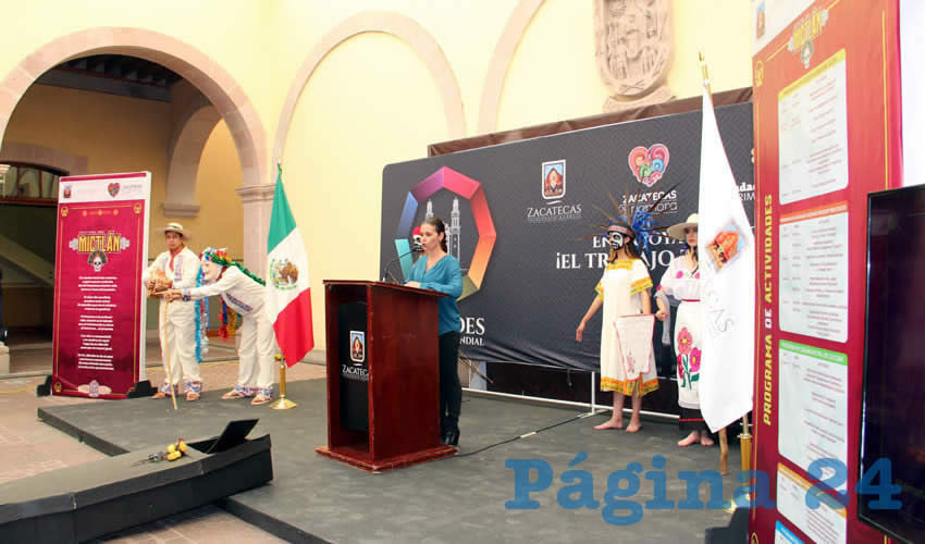 Autoridades del ayuntamiento de Zacatecas dieron a conocer que del 30 de octubre al 3 de noviembre se realizará en la capital el Festival de Día de Muertos denominado “Mictlán”, en diferentes plazas y plazuelas del Centro Histórico y en algunos sitios de la colonia Tres Cruces (Foto Rocío Castro)