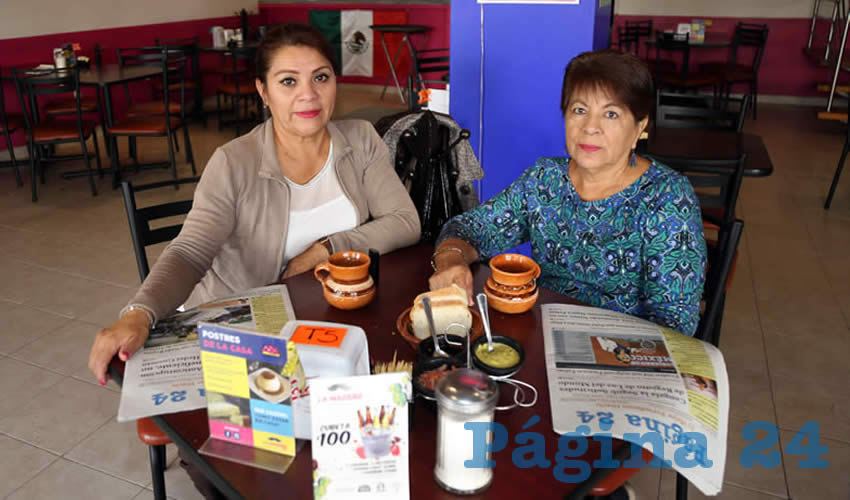 En el restaurante La Madero desayunaron Yolanda Trejo Hernández y Luz María Mallen Ramírez