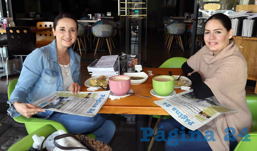 En La Terraza Italiana compartieron el primer alimento matutino Mara Rangel Magdaleno y Eva Delgado Pérez