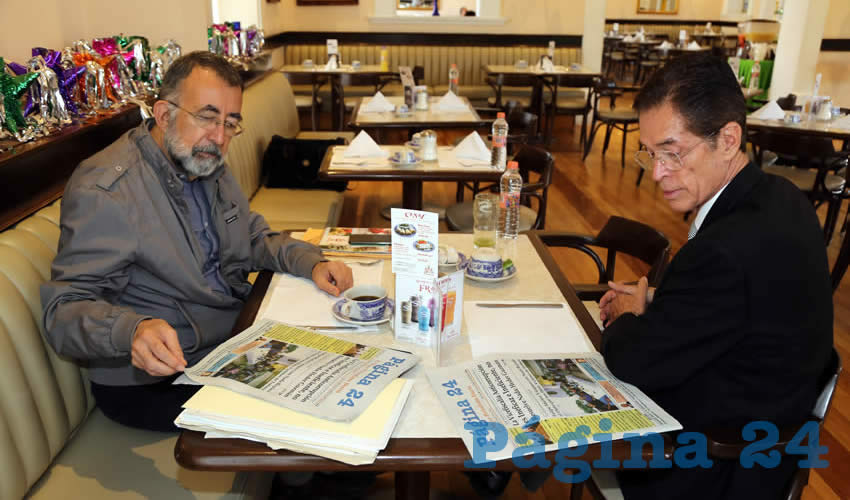 En Sanborns Francia almorzaron Eduardo Mart&iacute;n J&aacute;uregui y Arturo de Guadalupe Orenday Gonz&aacute;lez