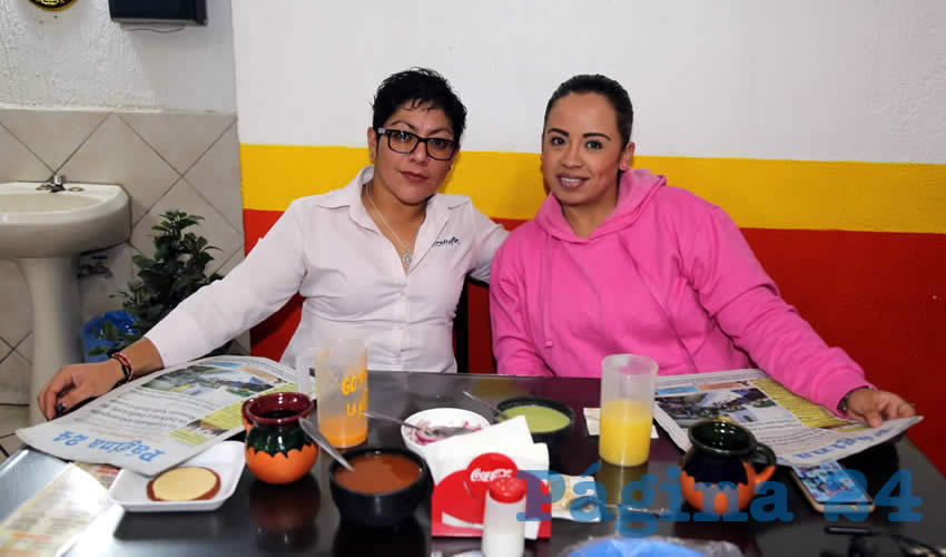 En Gorditas La Merced compartieron el pan y la sal Amapola Valdez Morales y Carolina Rodr&iacute;guez Vega
