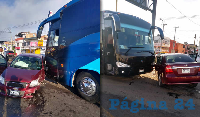 El choque se registró sobre avenida Aguascalientes sur, a la altura del cruce con la calle Sinaloa