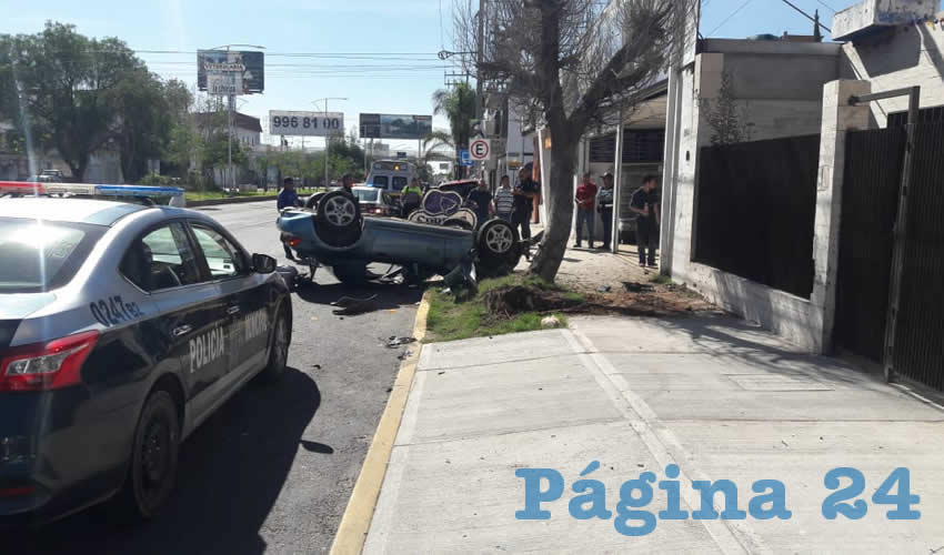 El aparatoso percance ocurrió en avenidas Aguascalientes poniente