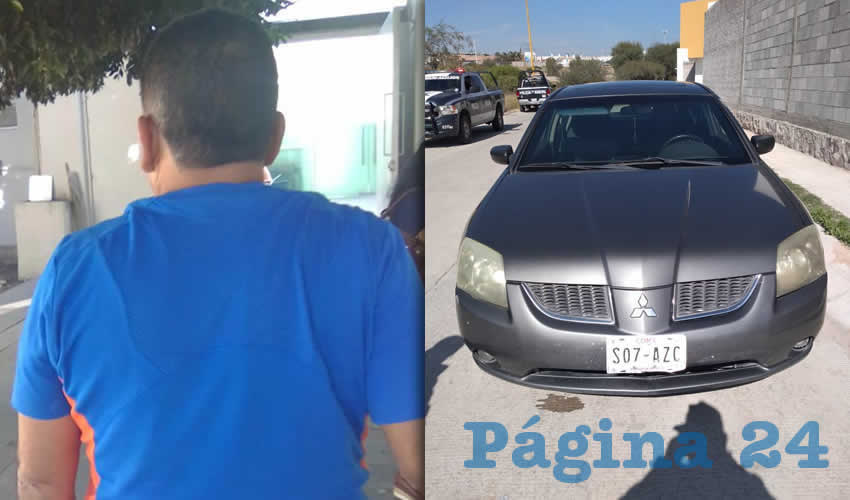 El &uacute;nico detenido, Jos&eacute; Magdaleno &ldquo;N&rdquo; &ldquo;N&rdquo;, y el carro que abandon&oacute; su c&oacute;mplice