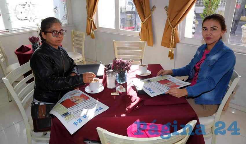 En el restaurante Campo Amor desayunaron María Guadalupe Rodríguez García y Trinidad Ibarra Contreras