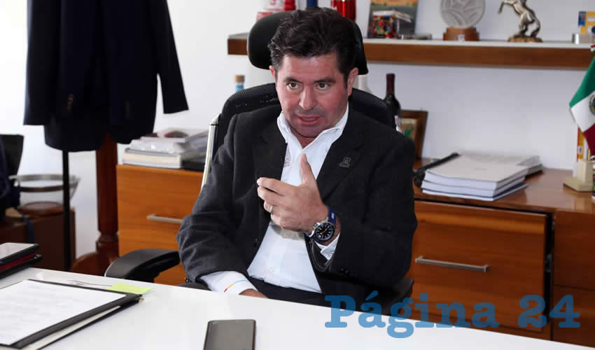Jorge López Martín, secretario de Turismo y presidente del Patronato de la Feria Nacional de San Marcos (Foto: Eddylberto Luévano Santillán)