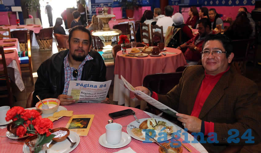 En La Saturnina compartieron el pan y la sal Hugo David Tiscareño Talavera y Horacio Dávila Villaseca