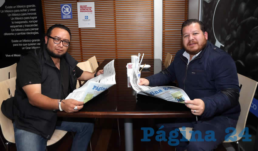 En Café Punta del Cielo departieron Óscar Landín Fernández y Alejandro Monreal Dávila