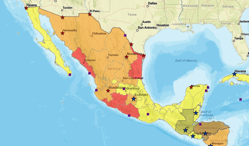 Únicamente Aguascalientes, Hidalgo, Querétaro, Tlaxcala, Veracruz y Yucatán comparten el estatus de no restricción