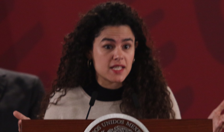 Luisa María Alcalde Luján, secretaria de Trabajo y Previsión Social, durante la conferencia de prensa diaria Matutina en el Palacio Nacional (Foto: Andrea Murcia/Cuartoscuro)
