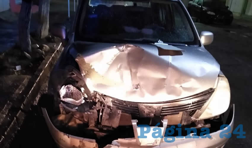 Así quedó el Nissan Áltima que manejaba el beodo Raúl “N” “N”, de 43 años