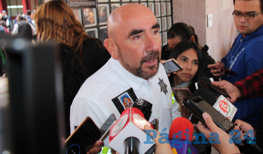 Jorge Eduardo Muñoz Franco, director de la Policía Municipal de Zacatecas, dio a conocer que el pasado 25 de diciembre se atendió un reporte de robo en casa habitación en la colonia Colinas del Padre (Foto Rocío Castro)