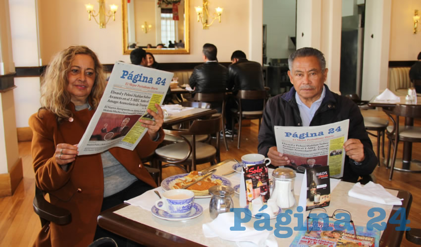 Patricia Campa Medina y José Juan Lima Joffre desayunaron en Sanborns Francia