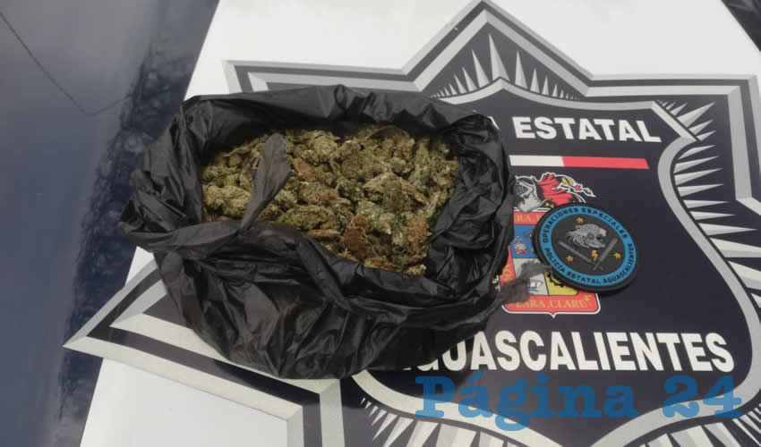 La droga decomisada al joven de 16 años de edad