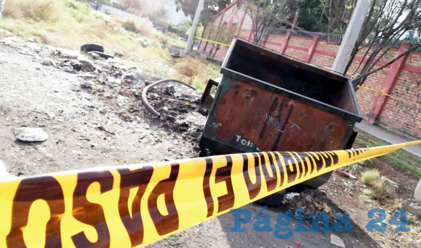El cuerpo dela víctima estaba dentro de un contenedor de basura, ubicado en avenida Patria su cruce con la calle Del Mural, en la colonia El Manantial, en Guadalajara/Foto: Especial