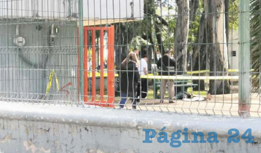 El cadáver quedó dentro de una unidad deportiva ubicada en calle Francisco Villa a su cruce con avenida Acueducto, en la colonia Santa Margarita Primera Sección/Foto: Especial