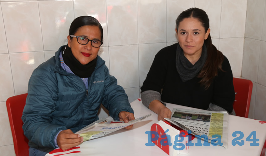 En Carnitas El Mono compartieron el pan y la sal Adriana Jurado Valadez, titular de Sipinna; y Blanca Rubio Herrara