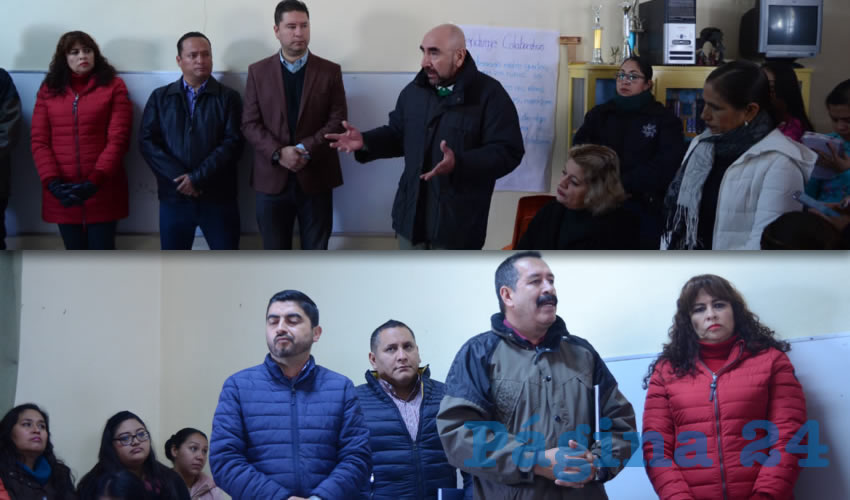 Decenas de madres y padres de familia que confían la educación preescolar de sus hijos al Jardín de Niños Francisco Gabilondo Soler, se reunieron con autoridades de la Secretaría de Educación de Zacatecas (Seduzac) y del ayuntamiento capitalino para atender la problemática del robo de material y equipo del kínder (Foto: Rocío Castro Alvarado)