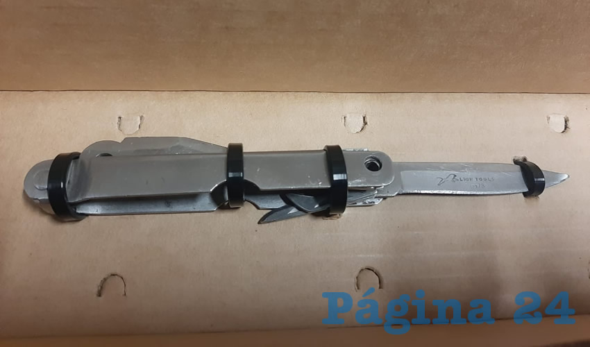 La navaja con la que hirió a un uniformado en un glúteo