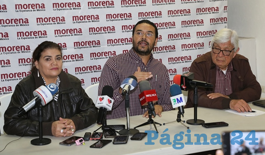 Rueda de prensa de Morena (Foto: Eddylberto Luévano Santillán)