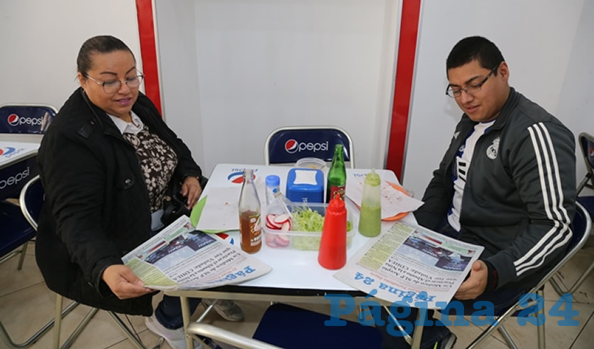 En El Maizito Azul compartieron el primer alimento del día Alicia González Zamora y Salvador Galindo González