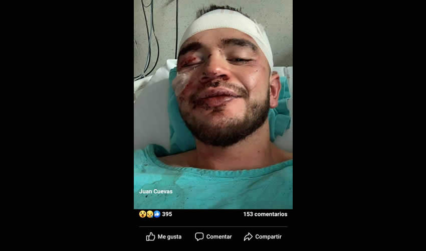 Orgulloso de su irresponsabilidad, Juan Reyes Cuevas subi&oacute; esta foto a Facebook
