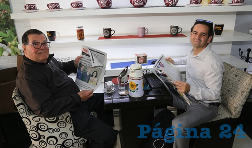En Café San Marcos departieron Edmundo Ramírez Flores y Gabriel Ramírez Pasillas