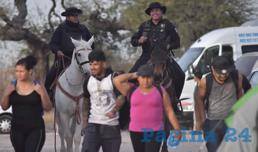 A lo largo de un tramo que abarca 80 kilómetros hay elementos de la Policía Municipal de Aguascalientes de los Grupos Motorizado Centauro y de la Policía Montada