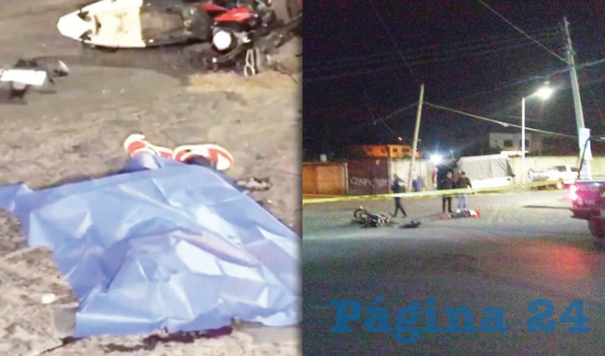 El cuerpo del motociclista quedó tirado sobre Camino Real a Colima, luego de ser embestido por un auto/Fotos: Especial