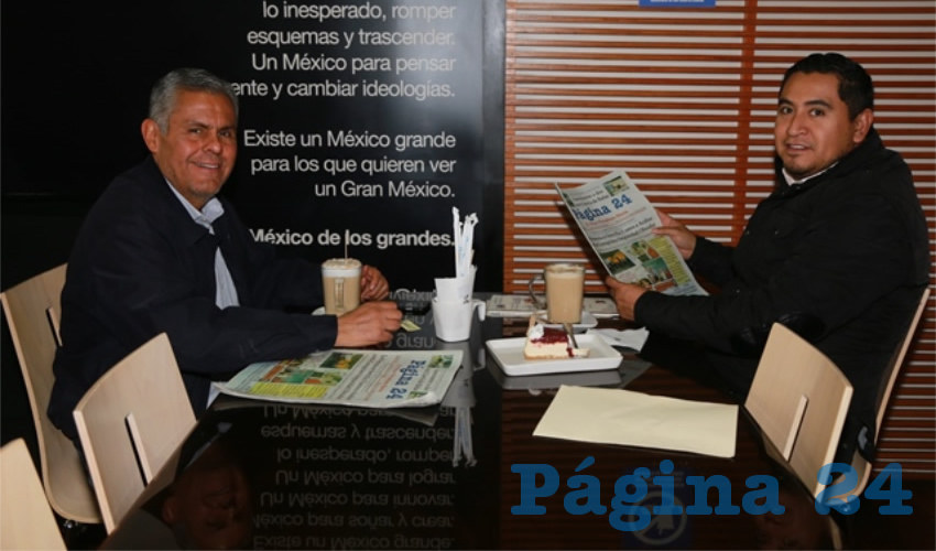 En Café Punta del Cielo departieron Alberto Quezada Leos y Óscar Gutiérrez Acevedo