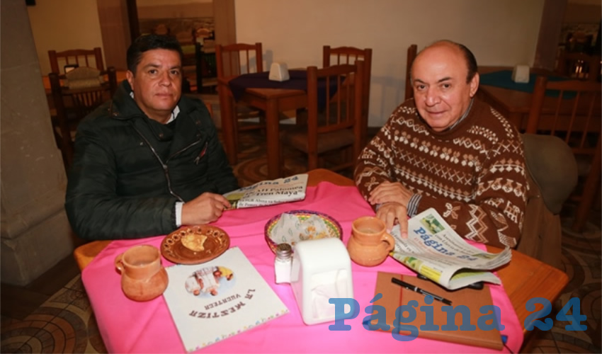En La Mestiza almorzaron Arturo Fernández Estrada y Héctor Grijalva Tamayo, médico y psicoterapeuta