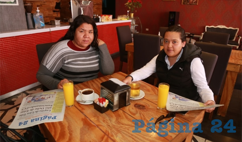 En Café del Ángel departieron Rosa Elena Balderas Moncada e Itzel Barrera Zarco
