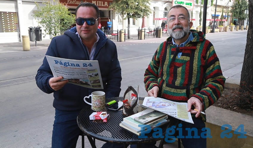 En Café San Marcos platicaron Sergio González y Eduardo Martín Jáuregui, Notario Público Número 19